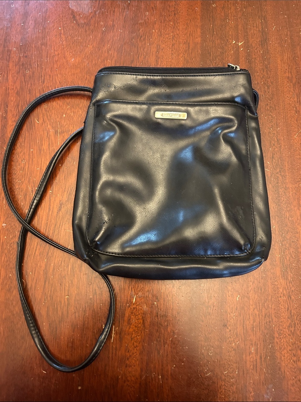 Nine West Small Black Leather-Look Crossbody Shoulder Bag EUC